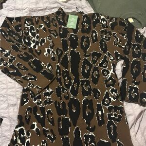 Leopard Print Brown Sweater
